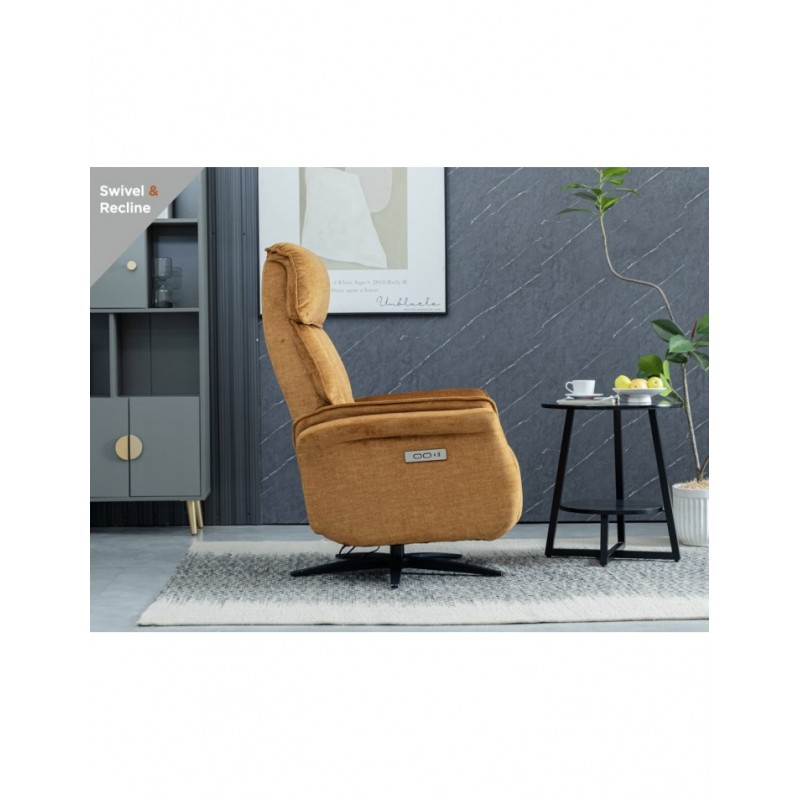 AM Evoque Swivel Electric Chair Dual Motor Amber